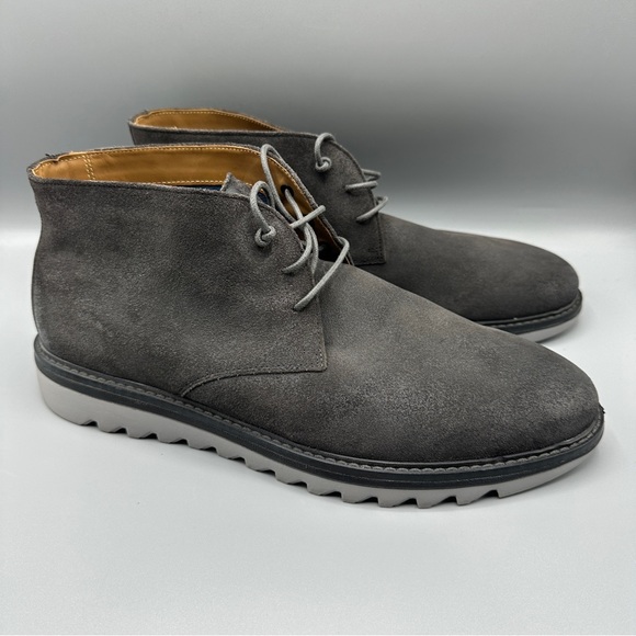 Johnston&Murphy Braydon Chukka Charcoal Waxed Suede Boots Mens Sz 11M Dark Gray
